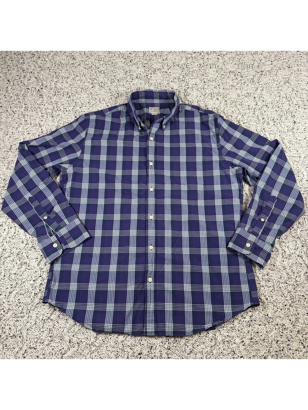 J Crew Quality Woven Shirt Men’s XL Purple Long Sleeve Button Down Casual